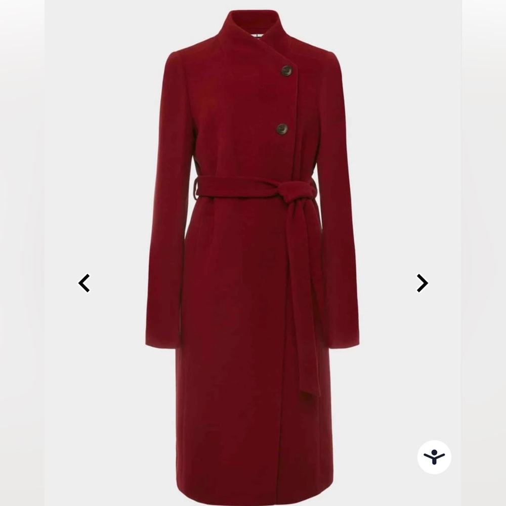 Hobbs London Asher Coat Vermillion Red Size 8 - Picture 2 of 7